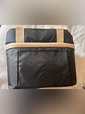Gemline Black Lunch Bag with Cream Trim and Handles